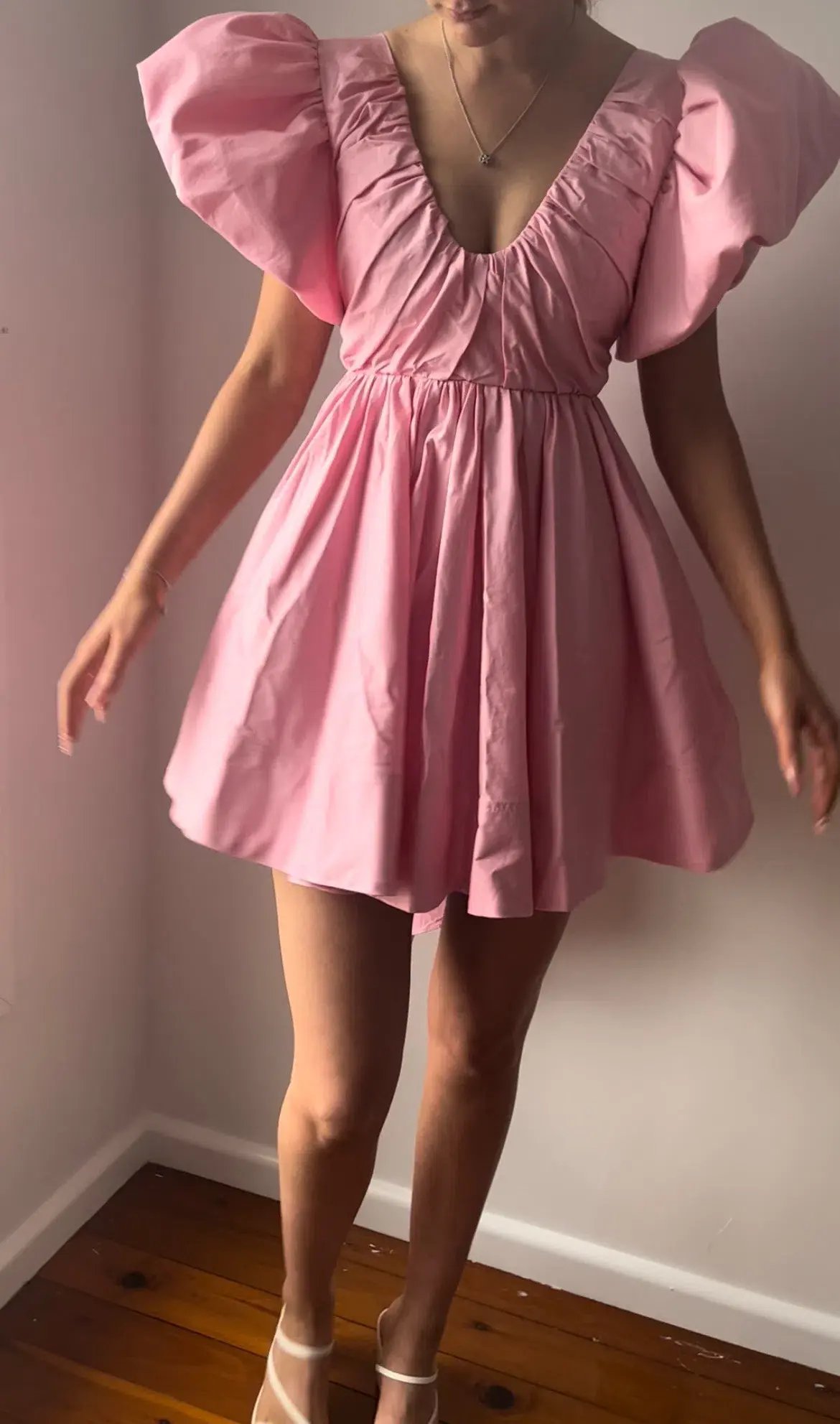 Aje Gretta Bow Back Mini Dress Ballerina Pink Size AU 6 photo 3