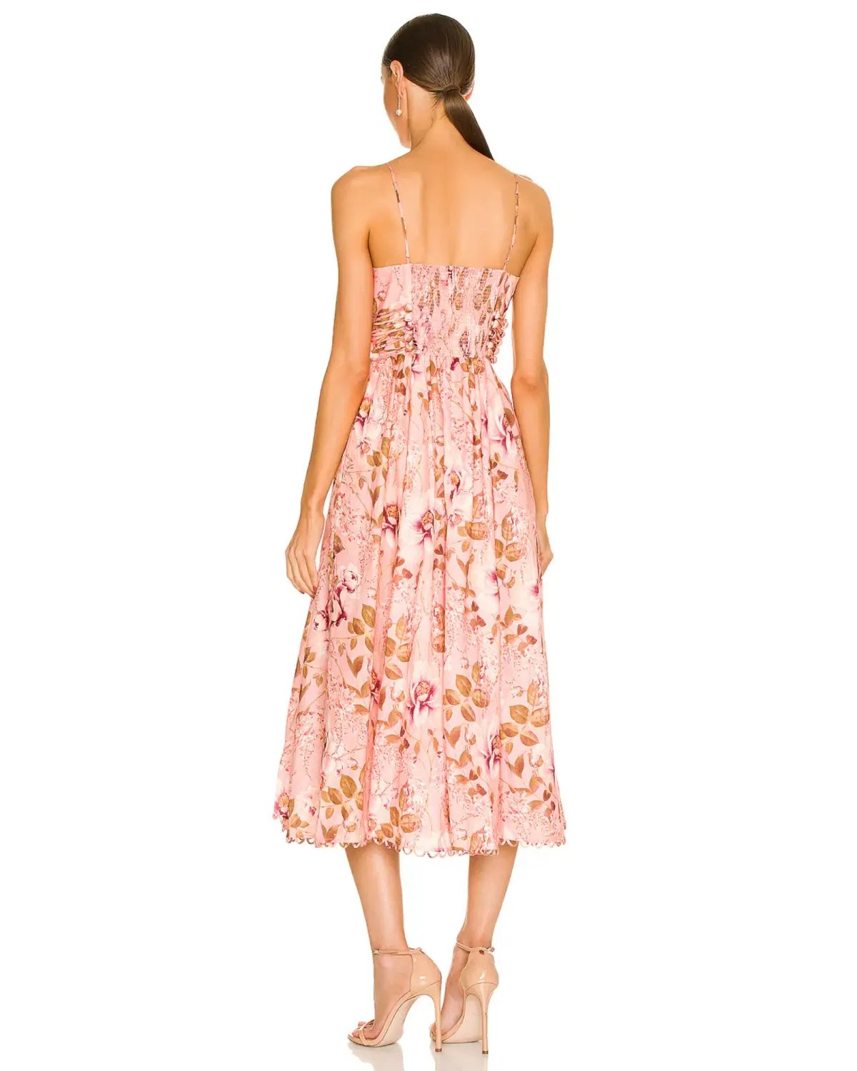 Zimmermann Rosa Laced Picnic Dress Pink Floral Size 2 / AU 12 photo 3