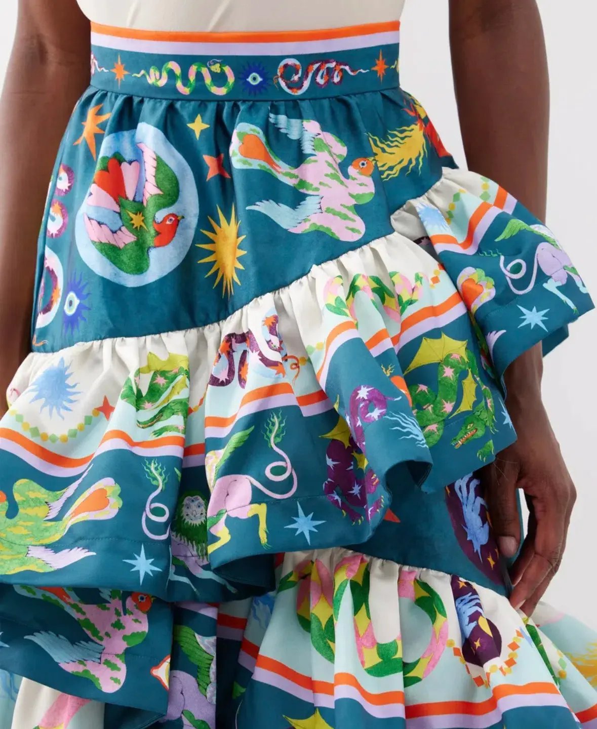 Alemais Guardian Tiered Ruffled Skirt Multi Size 16 photo 4