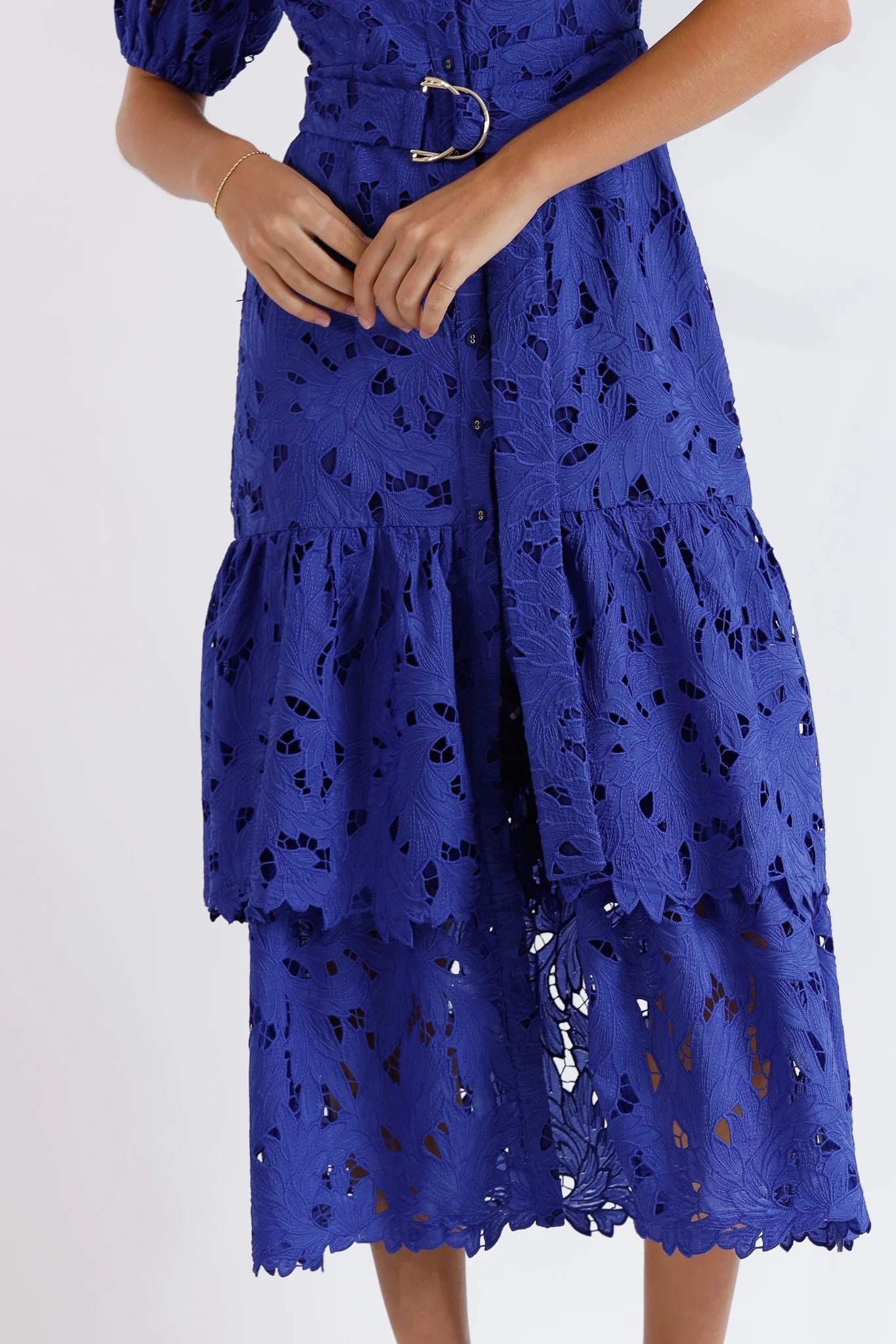 PASDUCHAS SKYLINE SHIRT MIDI DRESS - COBALT photo 4