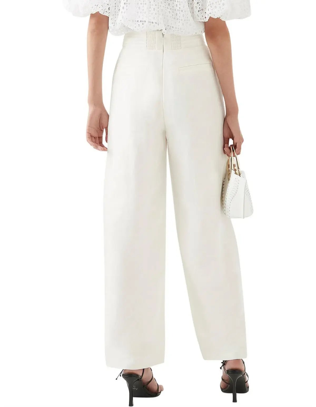 Aje Tate Linen Bland Wide Leg Pant white size 10 photo 6