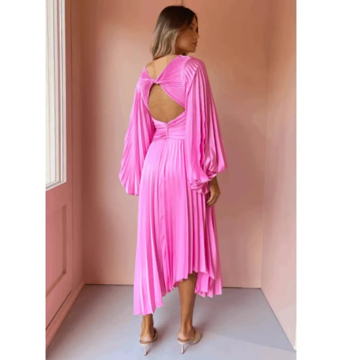 Acler Palms Midi Dress in Pink Confetti Size 8 photo 4