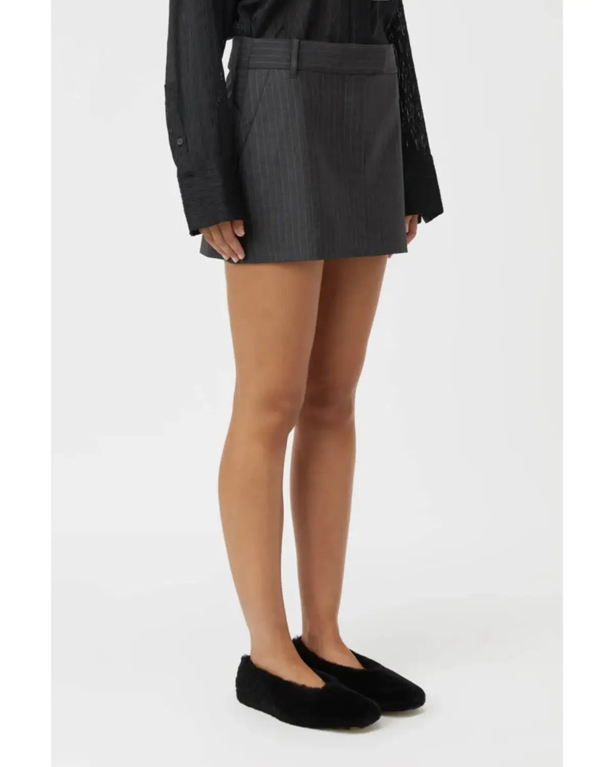 Camilla and Marc Brancusi Blazer and Mini Skirt Set in Charcoal Pinstripe Size AU 6 photo 5