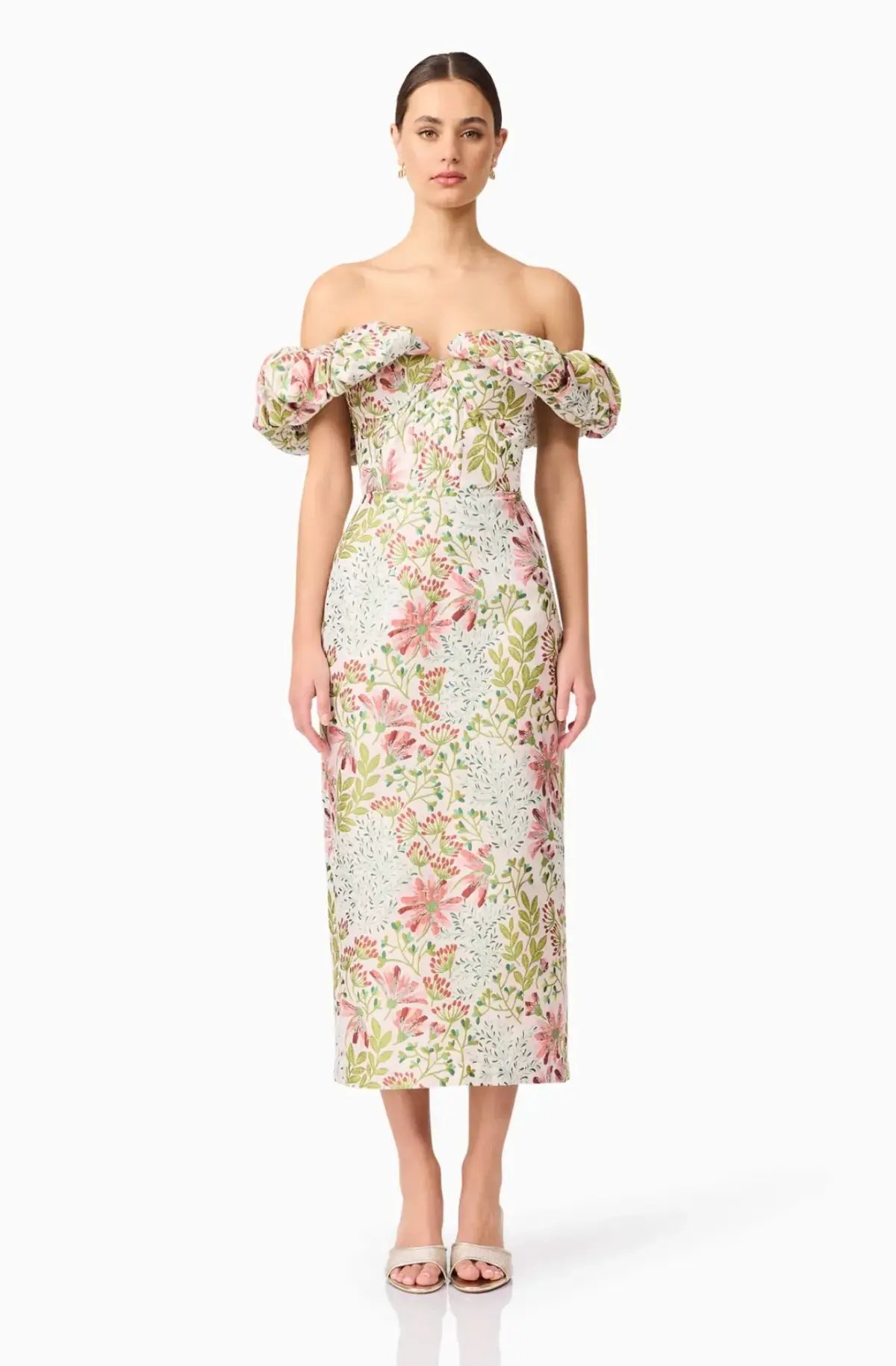 Elliatt Calaantha Off The Shoulder Midi Dress in Floral Size AU 8/S photo 6