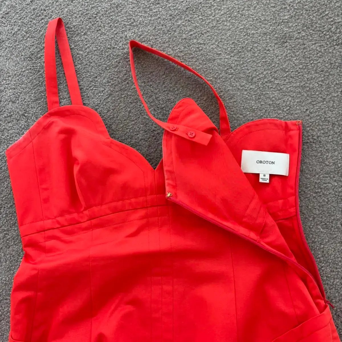 OROTON Red Short Scollop Dress Size AU10 US6 photo 6
