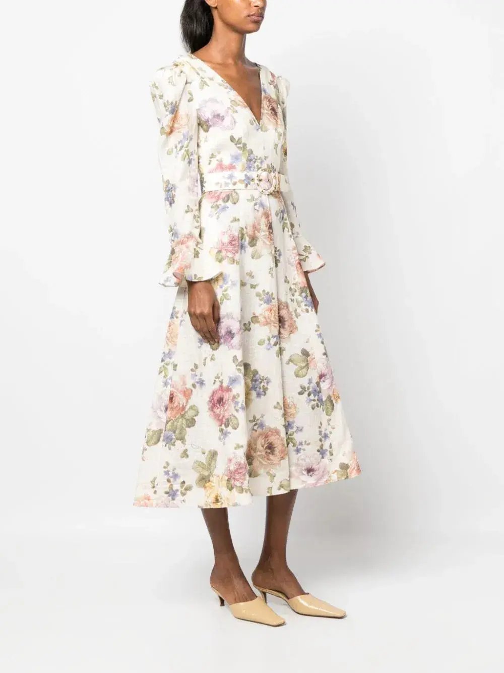Sheike Faded Floral Maxi Dress Ivory Floral Size AU 12 photo 2