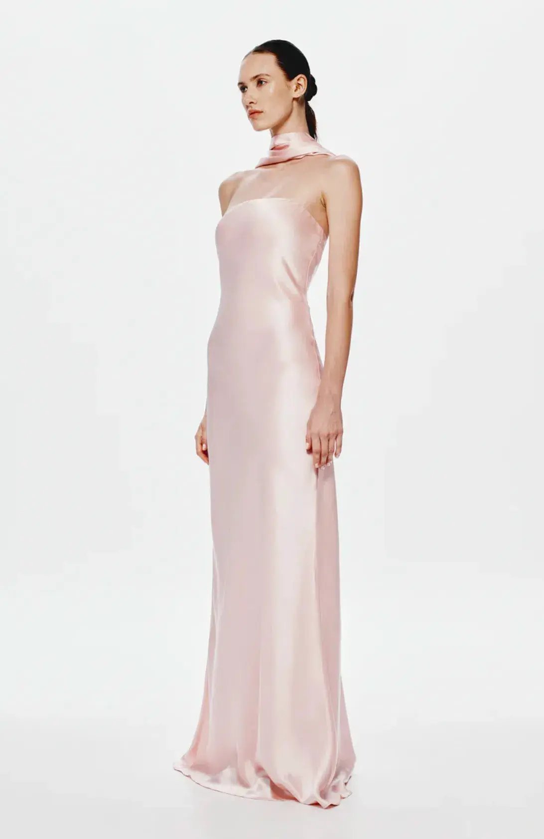 Misha Lilia Satin Maxi Dress in Rosewater Size 8/S photo 2