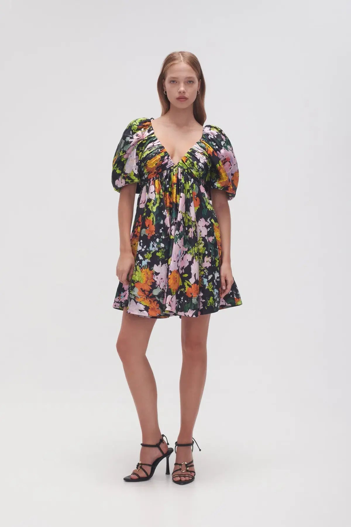 Aje Gabrielle Plunge Mini Dress in Midnight Floral Print Size 8 photo 2