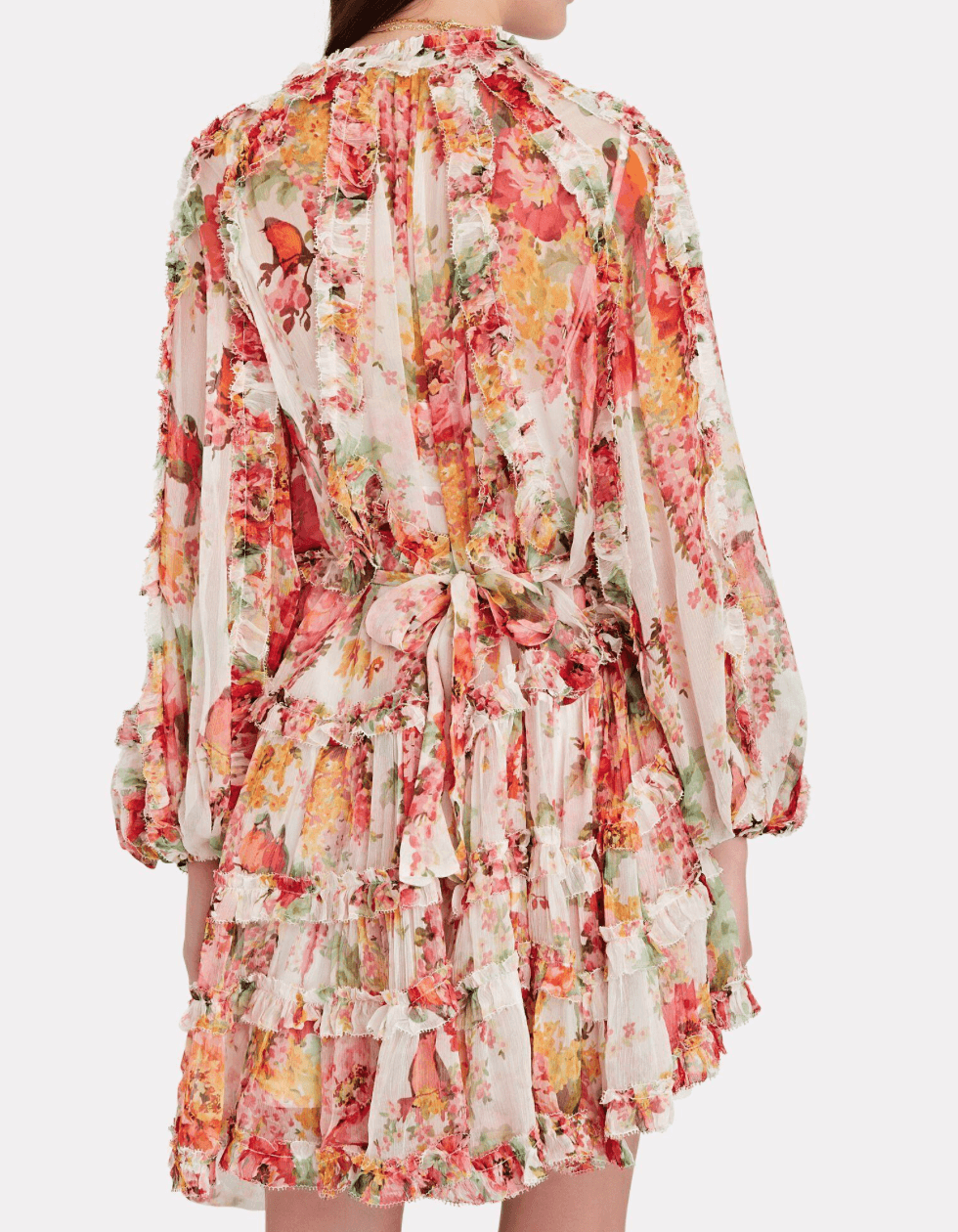 Zimmermann Mae Floral Frill Billow Mini Dress Size 3 photo 4