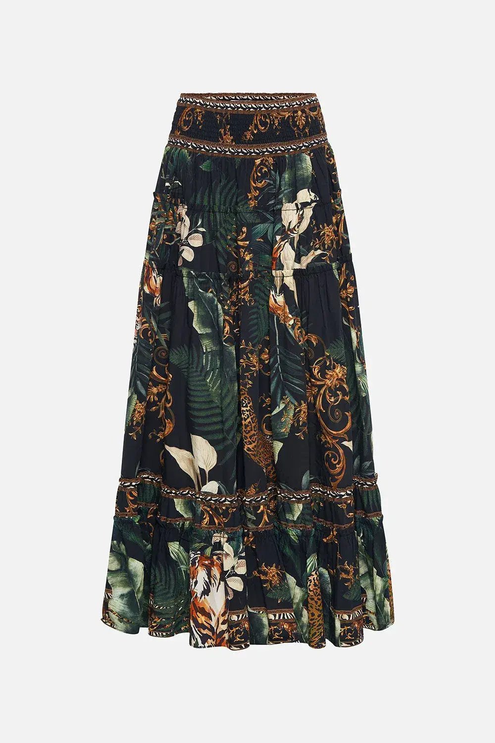 Camilla 4 Tiered Gathered Maxi Skirt Easy Tiger Size M / AU 12 photo 6