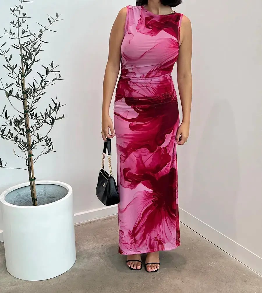 Kookai Rosalia Midi Dress Pink Size 8 photo 4