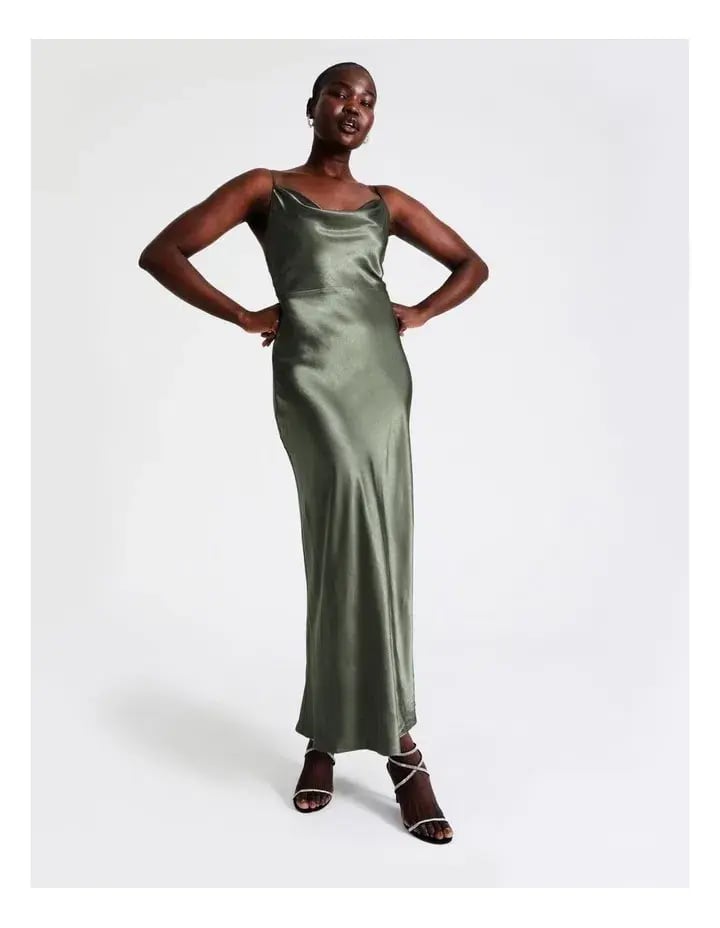 Wayne Cooper Cowl Neck Satin Slip Dress Green Size 18 photo 2