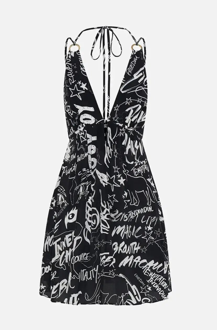 Camilla Spirit Scribble Short Flared Dress With Hardware Size 10 photo 6