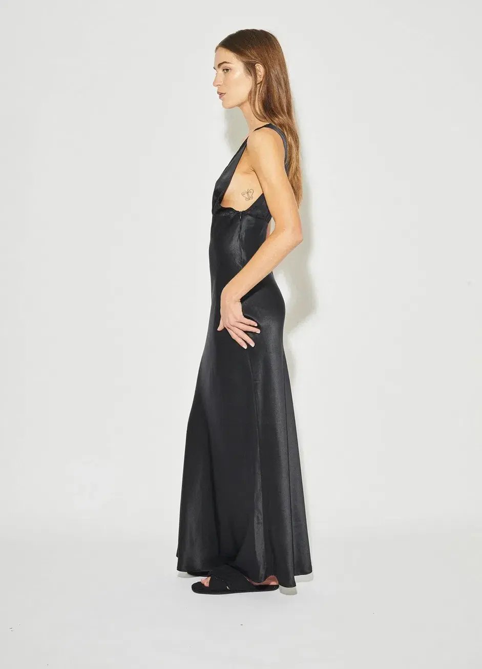 Maison Essentiele Vintage  Maxi Gown Black Size 6 photo 2