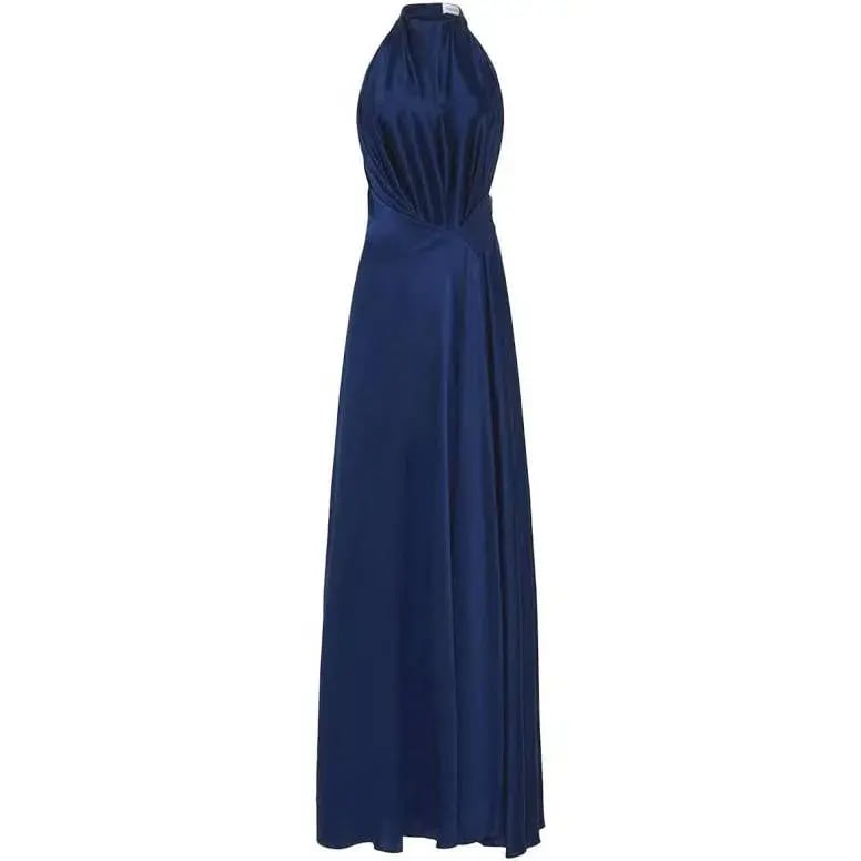 Bianca Spender Prussian Silk Isabella Gown Navy Size 14 photo 3