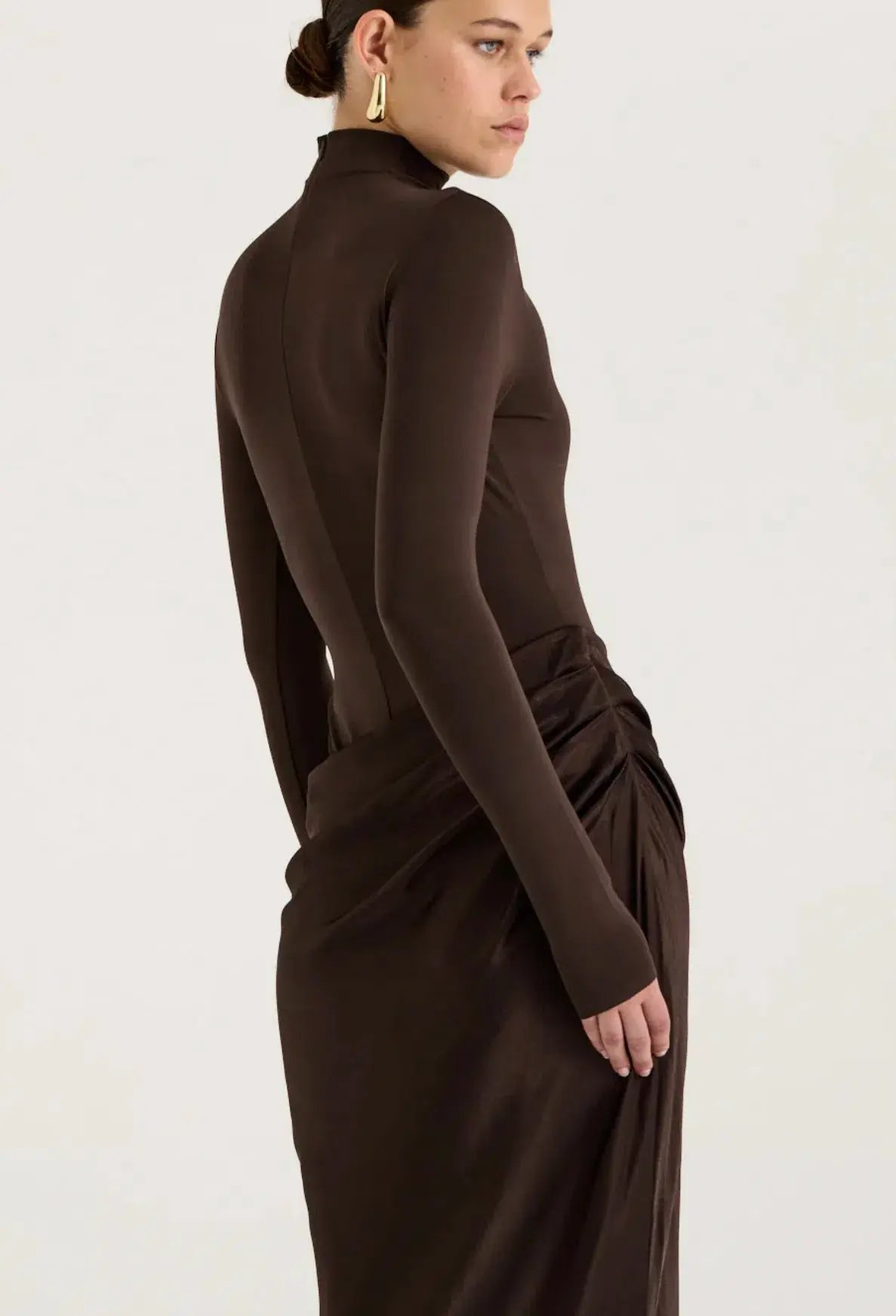 Henne Soraia Long Sleeve Maxi Dress Chocolate Size M / AU 10 photo 4