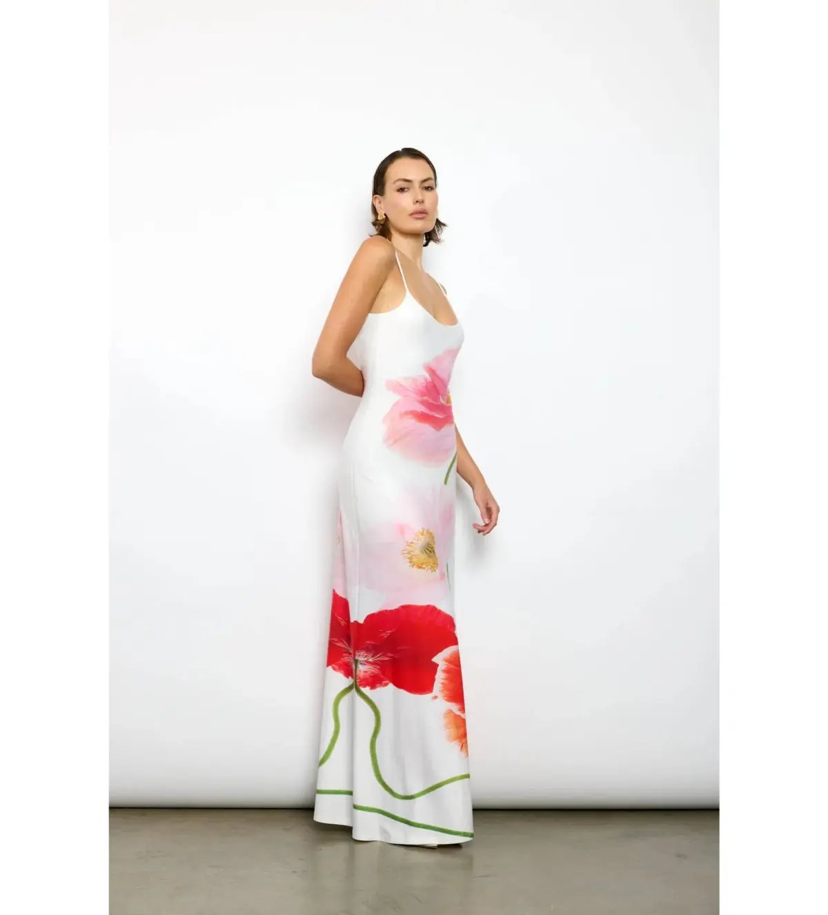 With Harper Lu Poppy Low Back Maxi in White Size Small/ AU 8 photo 2