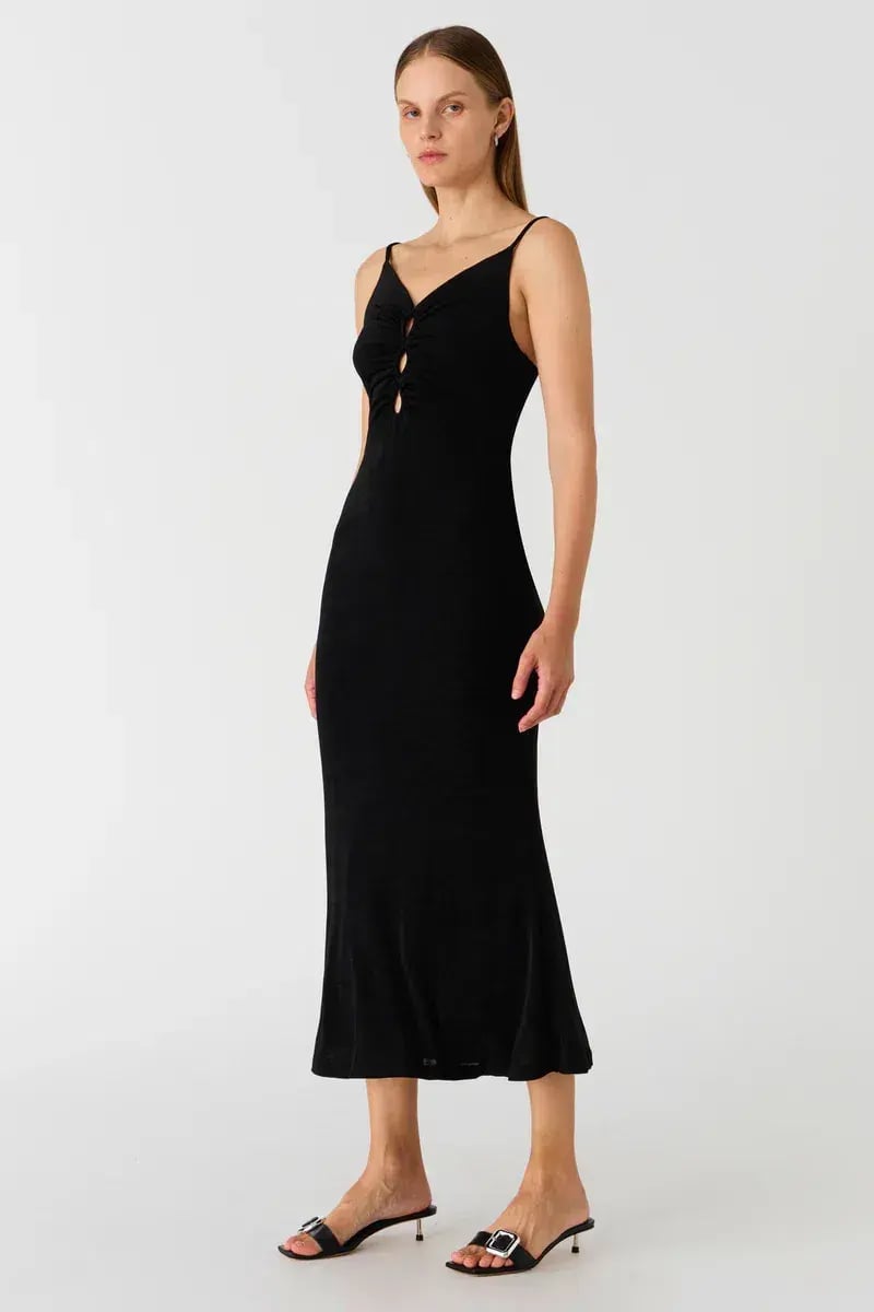 Misha Cambria Slinky Jersey Dress Black Size 10 photo 3