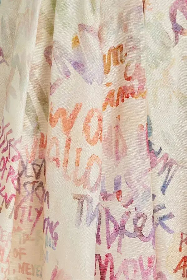 Zimmermann Dancer Gathered Maxi Skirt Ivory Graffiti Size 1 / AU 10 photo 4