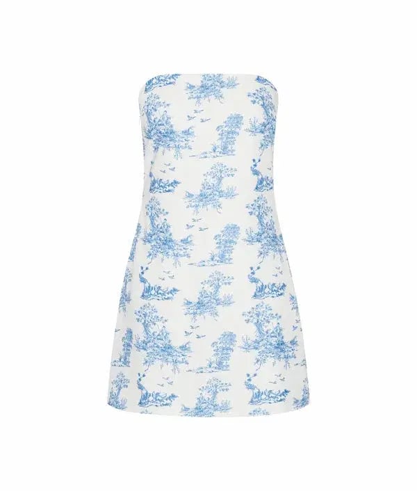 RQ the Label Paloma Dress Blue Toile Size 8 photo 5