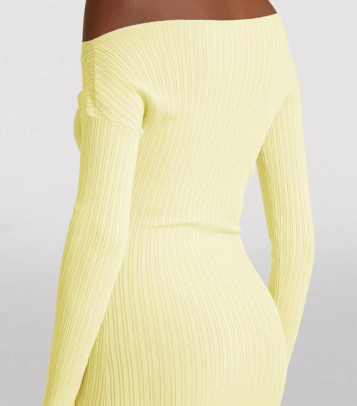 Sir the Label Kelvin Off Shoulder Draped Dress in Lemon Yellow Size 3 / AU 12 photo 4