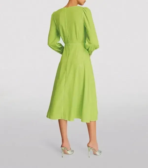 Olivia Rubin Danni Sequin Midi Dress Lime Green Size 10 photo 3
