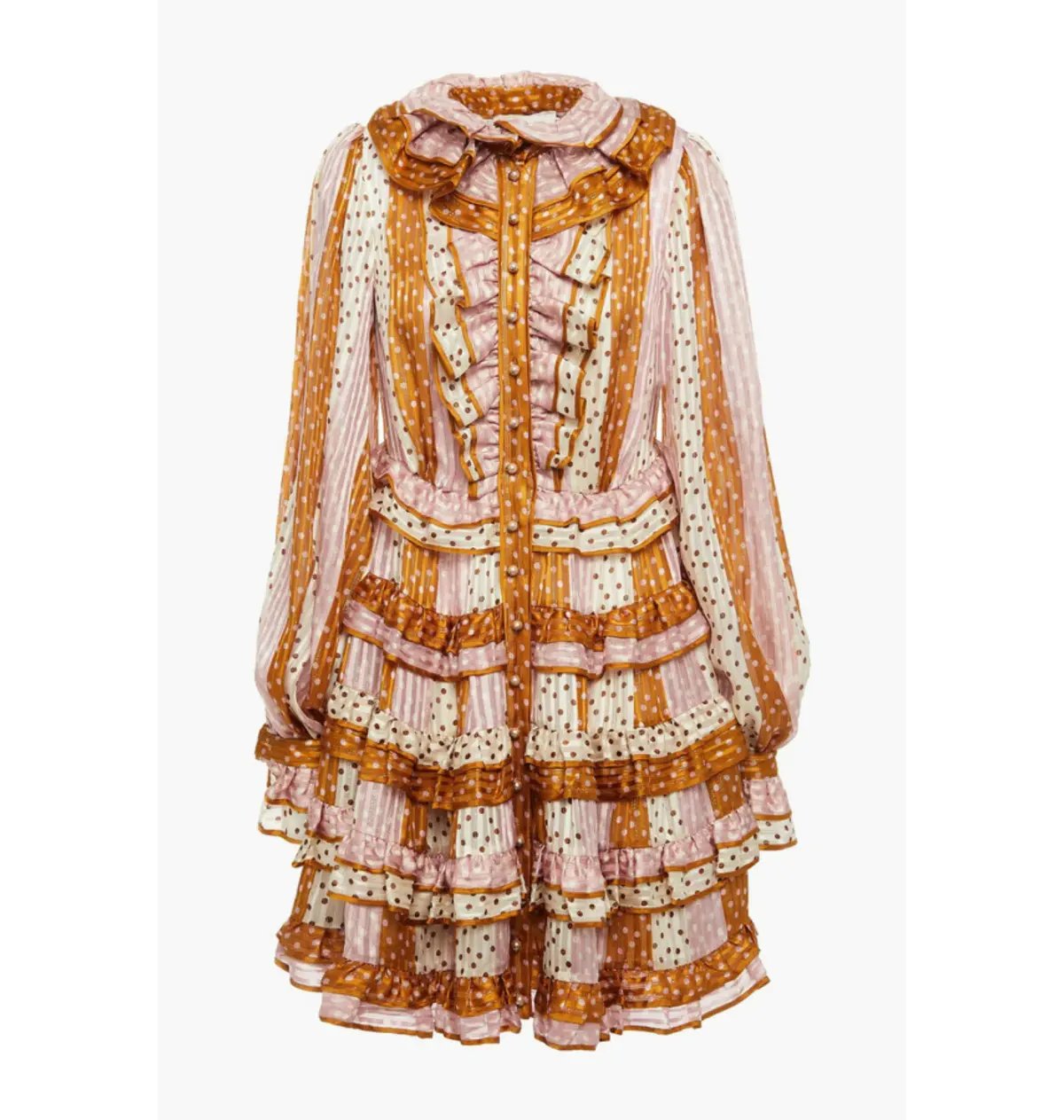 Zimmermann Lucky Ruffled Mini Dress Pink Spot Size 0 / AU 8 photo 3