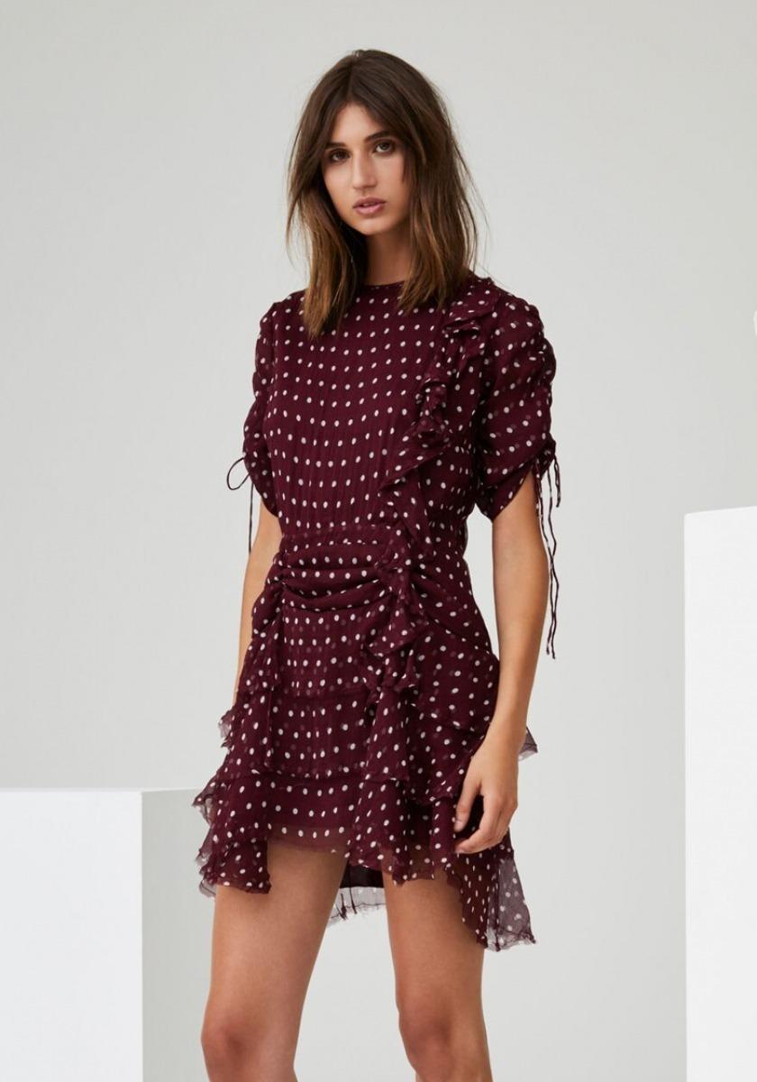 Sir the Label Marceau Dress Burgundy Size AU 8 photo 2