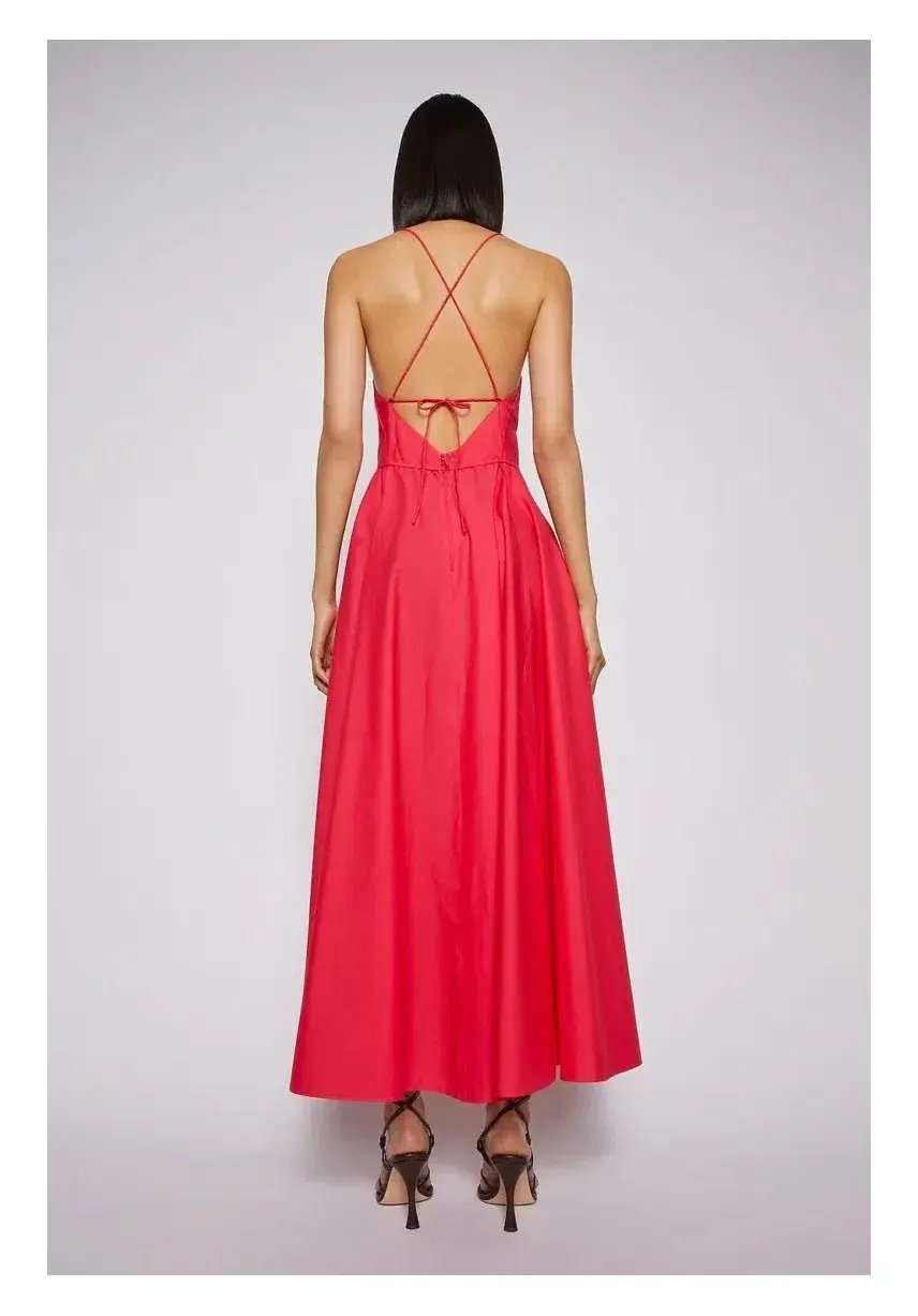 Scanlan Theodore Parachute Cotton Strappy Dress in Fuchsia Size S/Au 8 photo 3