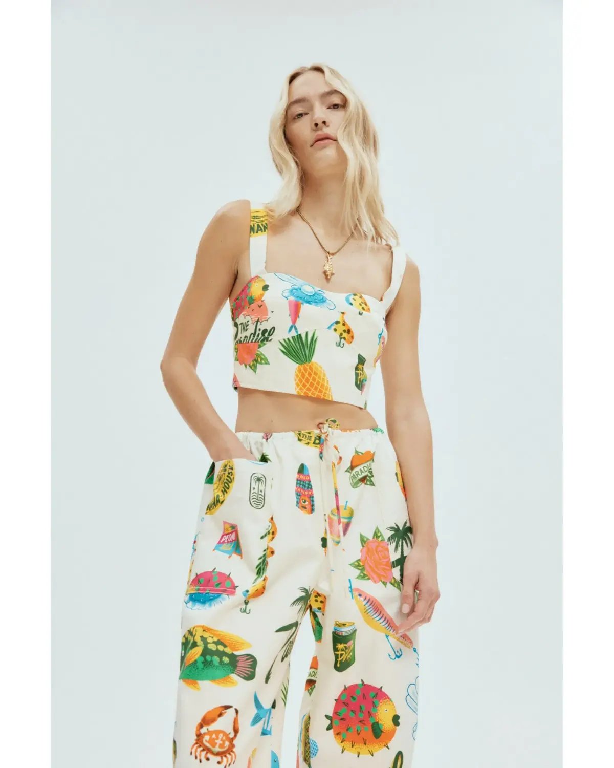 Alemais Samaki Crop Top and Pants Print Size AU 14 photo 2