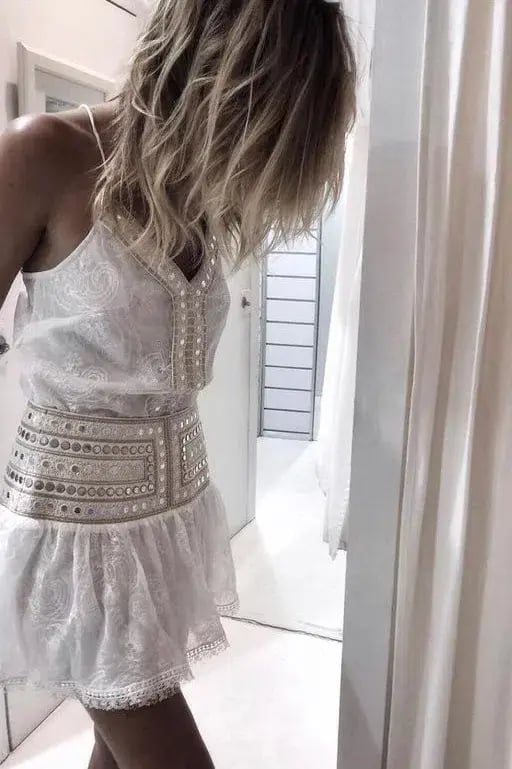Ixiah Dream Cami and Reasons Unknown Skirt Set White Size 8 photo 3