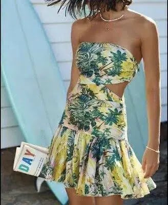 Zimmermann Juliette Cut Out Mini Dress Print Size 1 photo 3