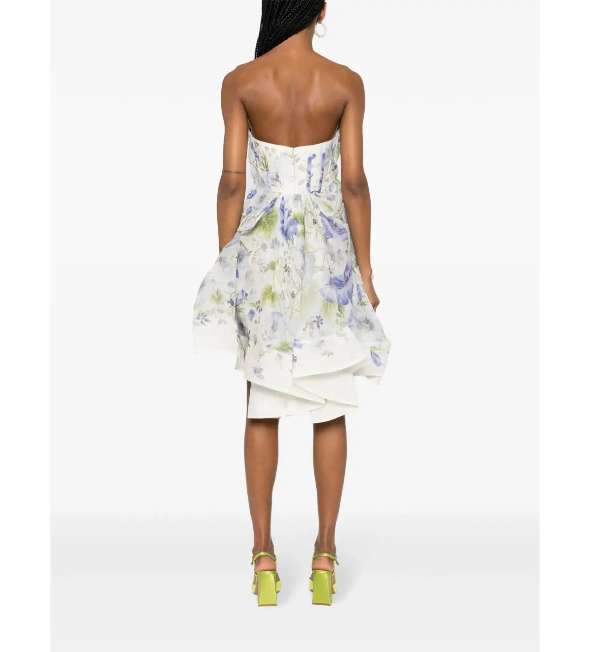 Zimmermann Natura Drape Mini Dress Blue Floral Size 0/ AU 8 photo 3