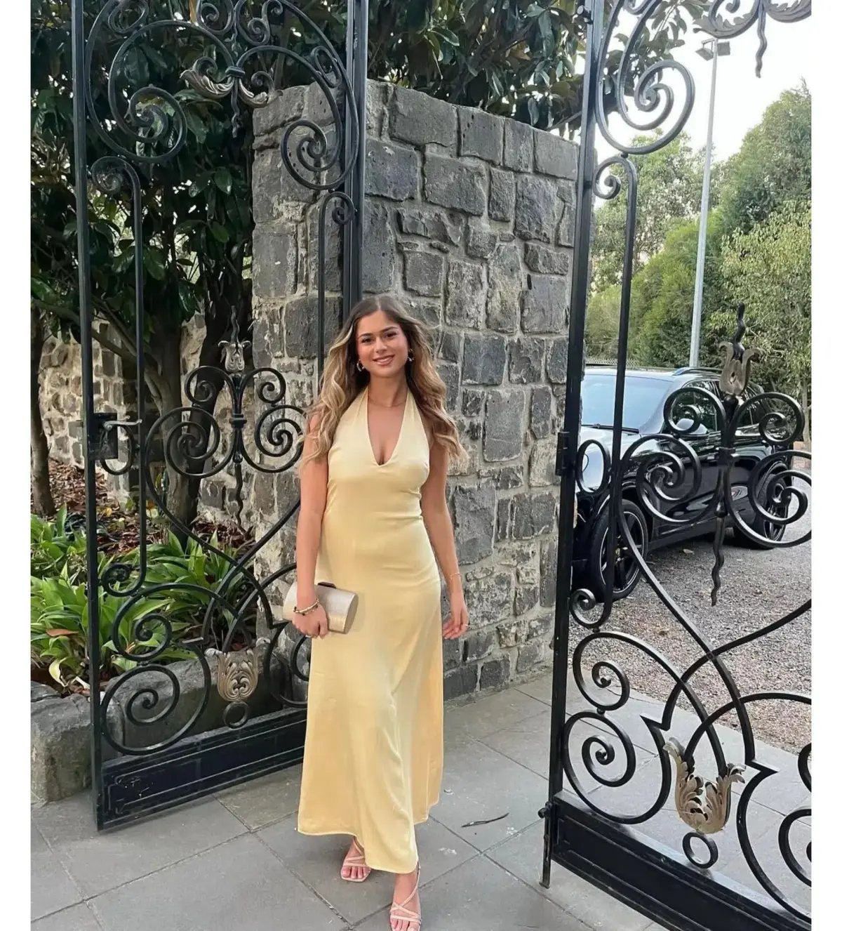 Kookai Milan Maxi Dress Butter Popcorn Size AU 8 photo 3