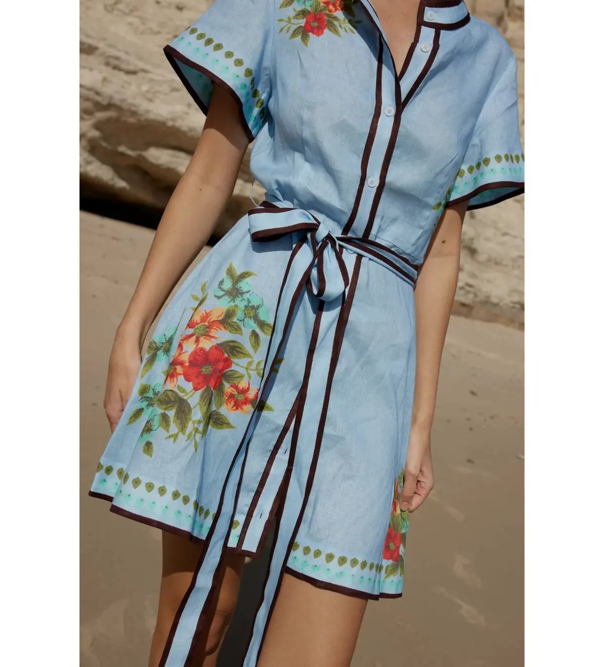 Aston Studio Nami Dress In Pool Blue Bouquet Size AU 12 photo 3