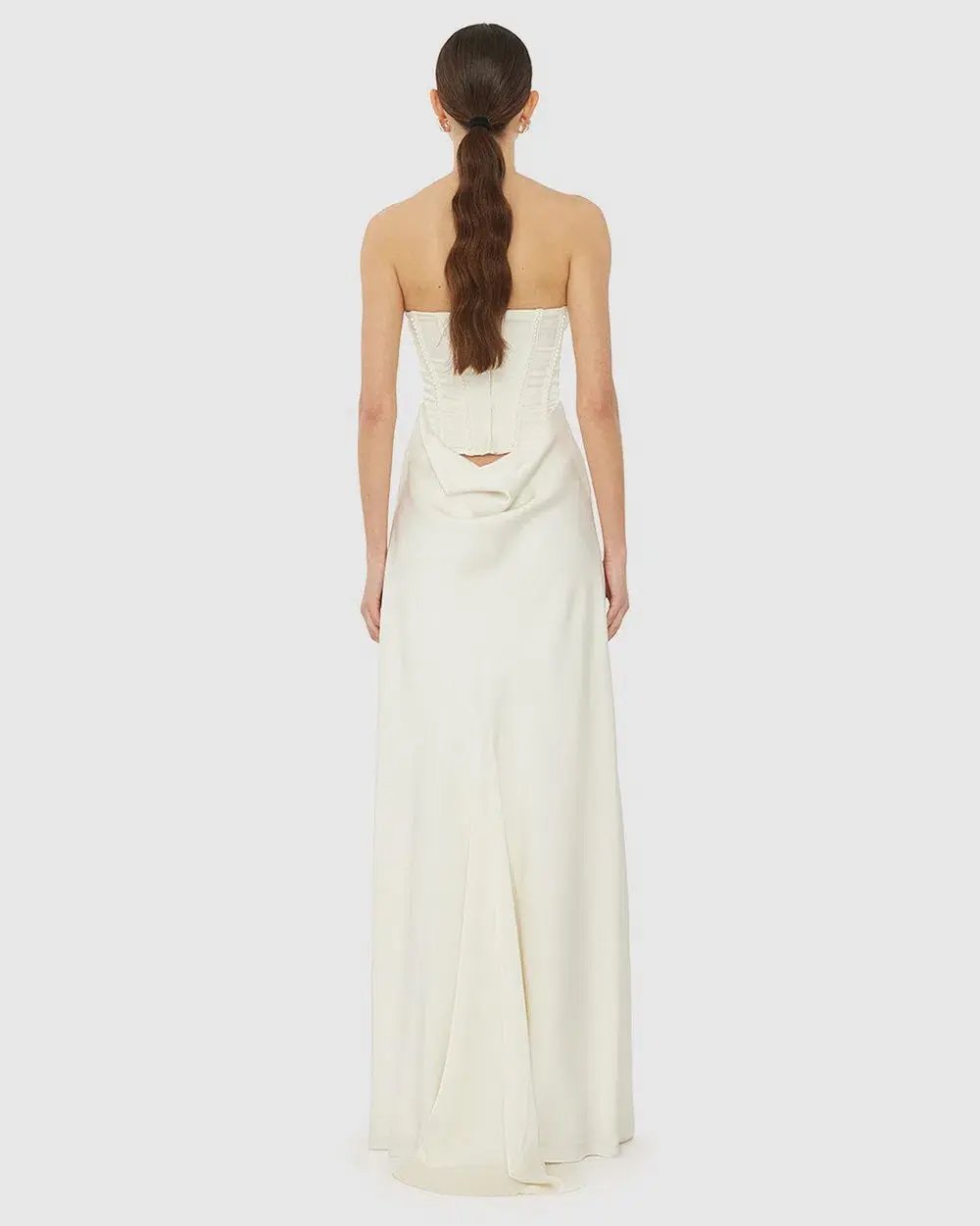 Rotate by Birger Christensen Satin Pearl Corset Dress in White Size 34 / AU 6 photo 7