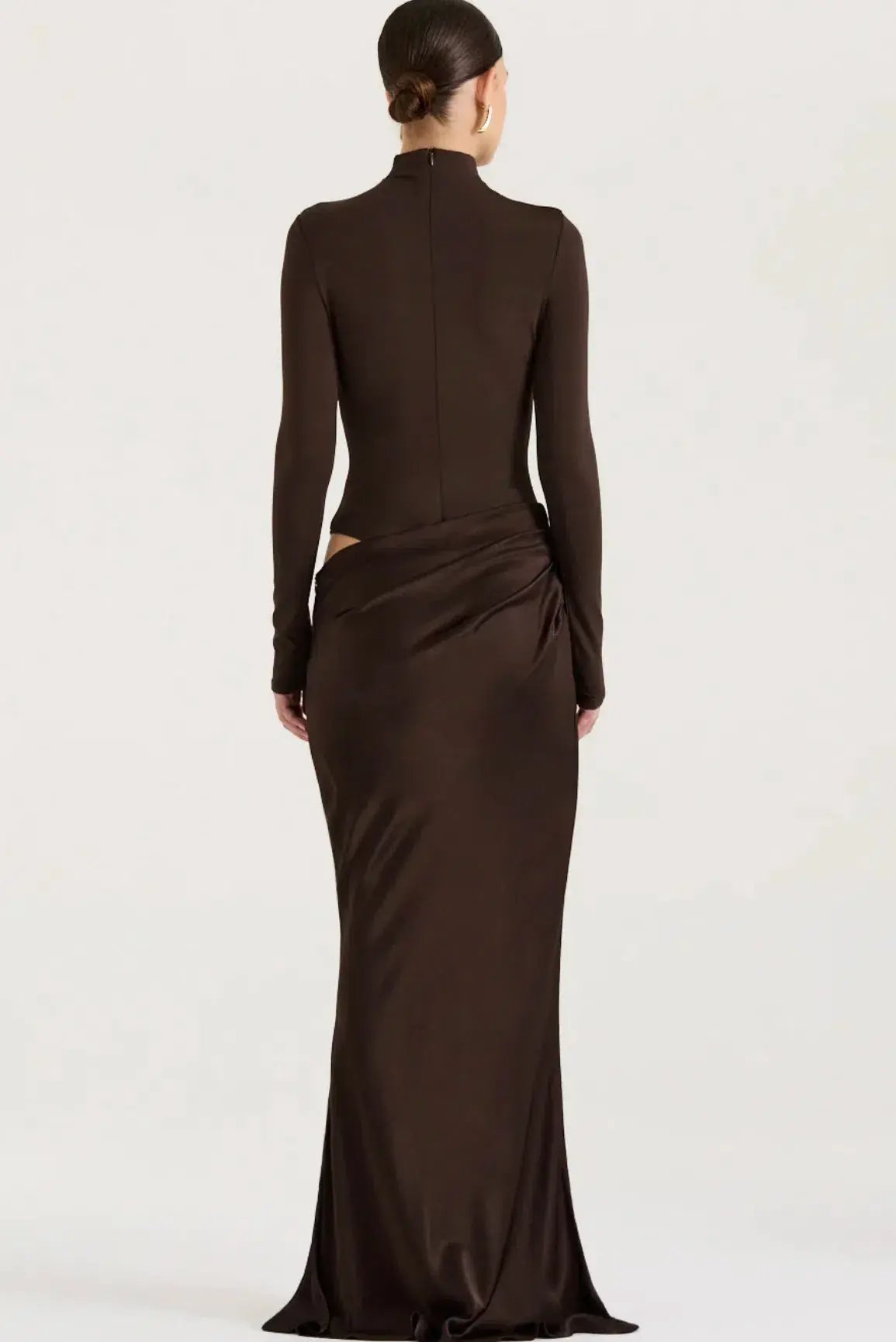 Henne Soraia Long Sleeve Maxi Dress Chocolate Size M / AU 10 photo 3