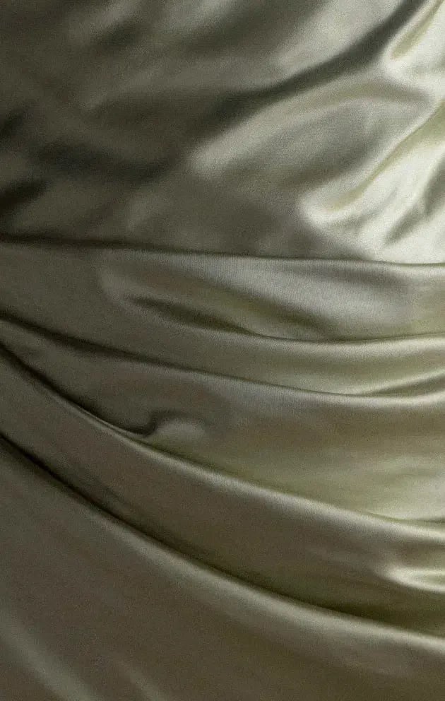 Meshki Dalia Off Shoulder Satin Maxi Dress Maxi Sage Size 8/S photo 4