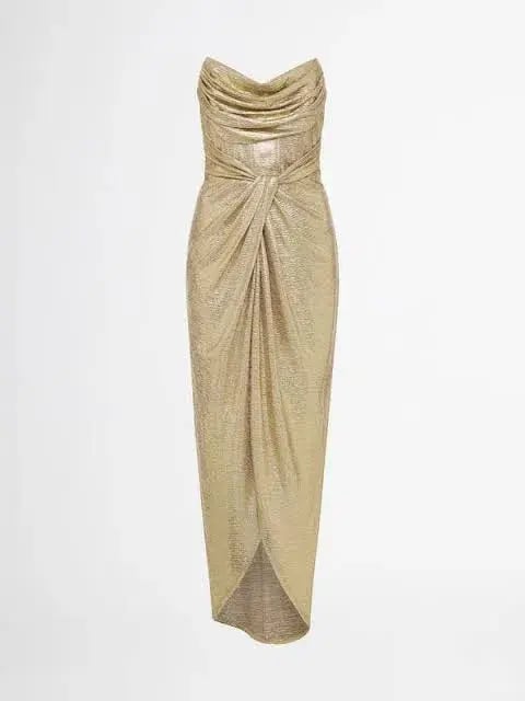 Sheike Cosmopolitan Dress in Gold Size 14 photo 7