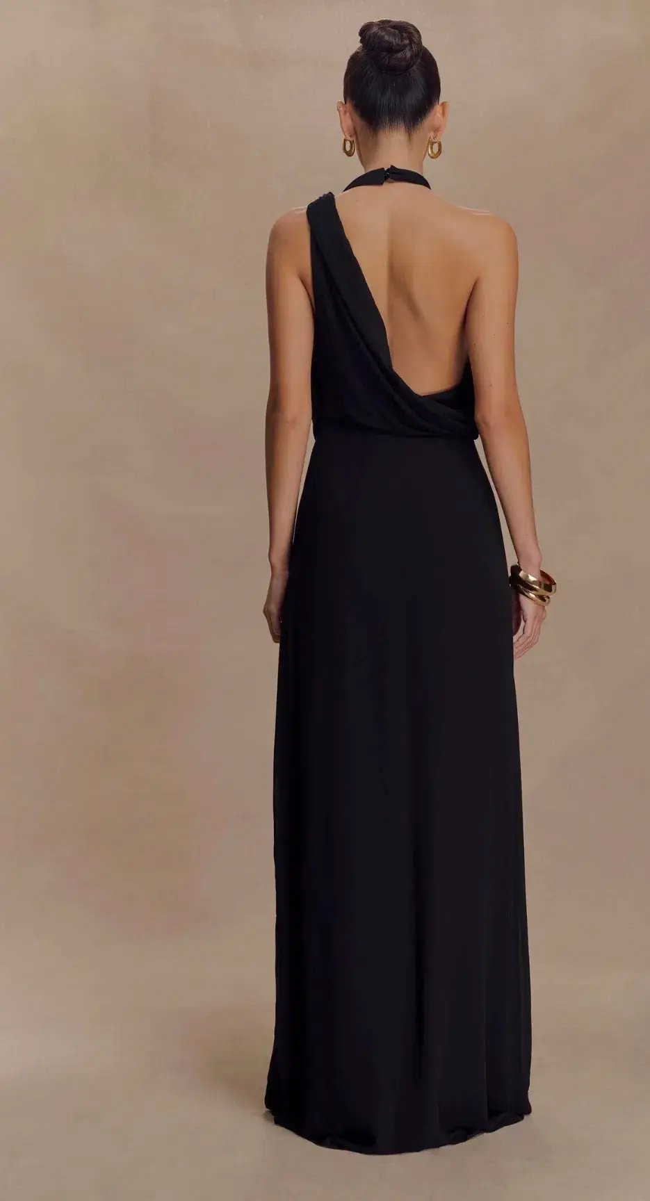 Galia Cowl Neck Maxi Dress - Black photo 2