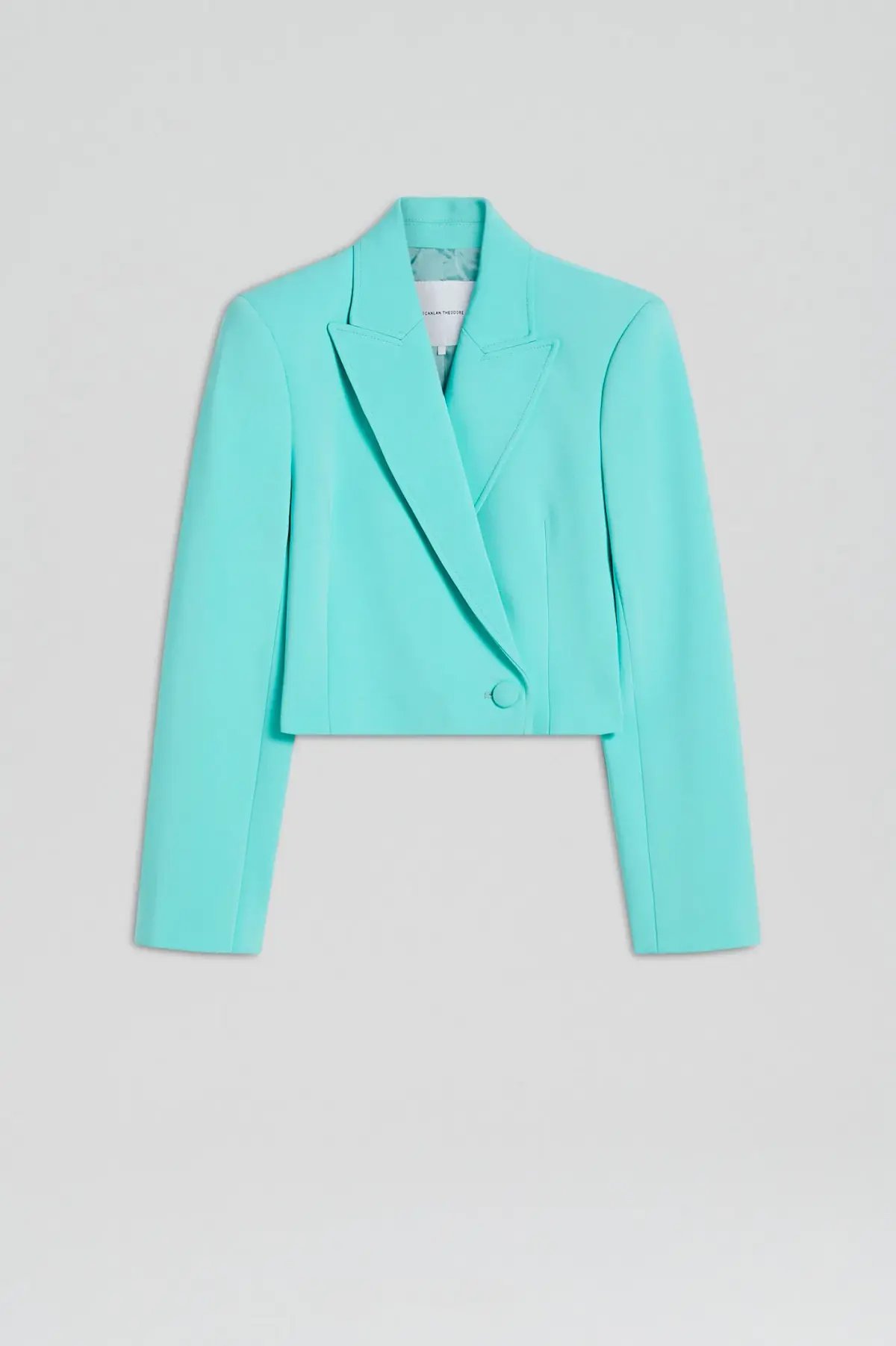 Scanlan Theodore Tailored Bustier Mini Dress and Crop Jacket Set in Turquoise Size 8 photo 4