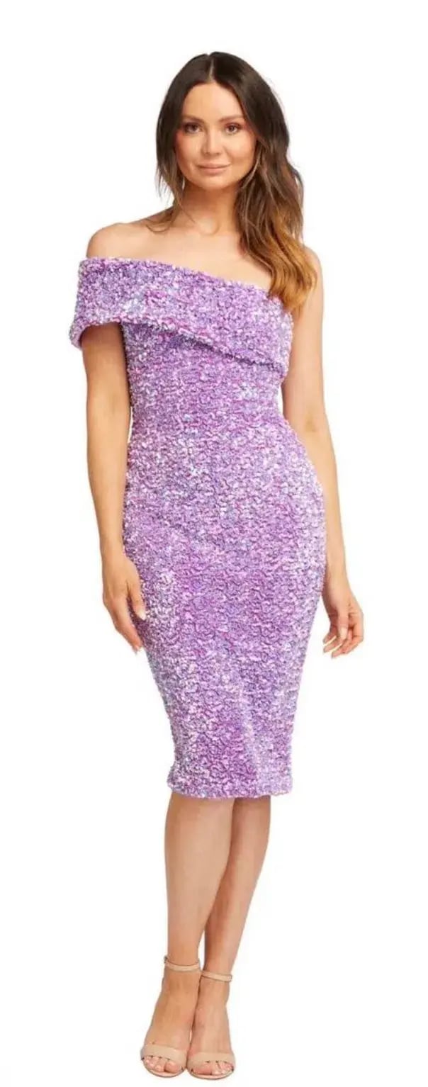 Eliya The Label Alyssa Midi Dress Purple Sequin Size XS / AU 6 photo 2
