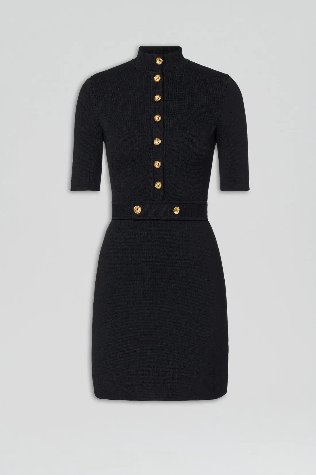 Scanlan Theodore Crepe Knit Mini Button Dress Black XS / AU 6 photo 3