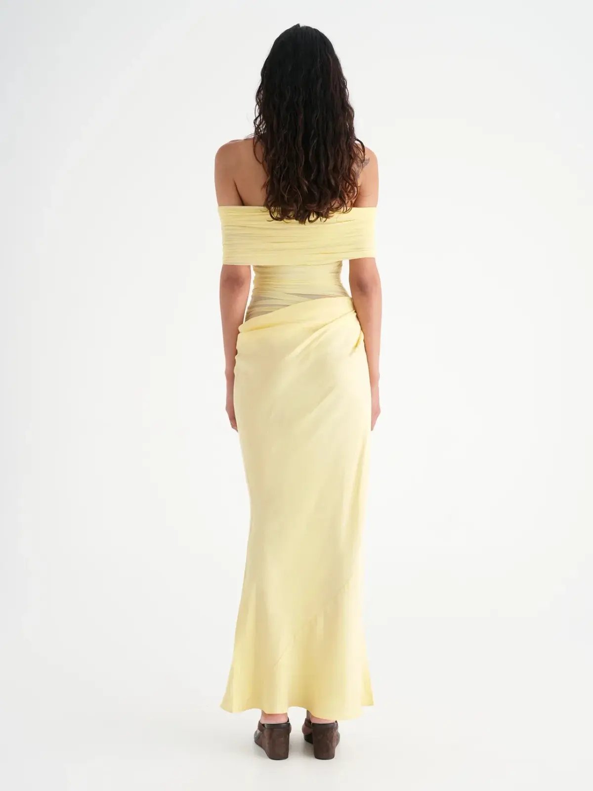 Benni Nico Off Shoulder Maxi Dress in Butter Size 8 photo 3