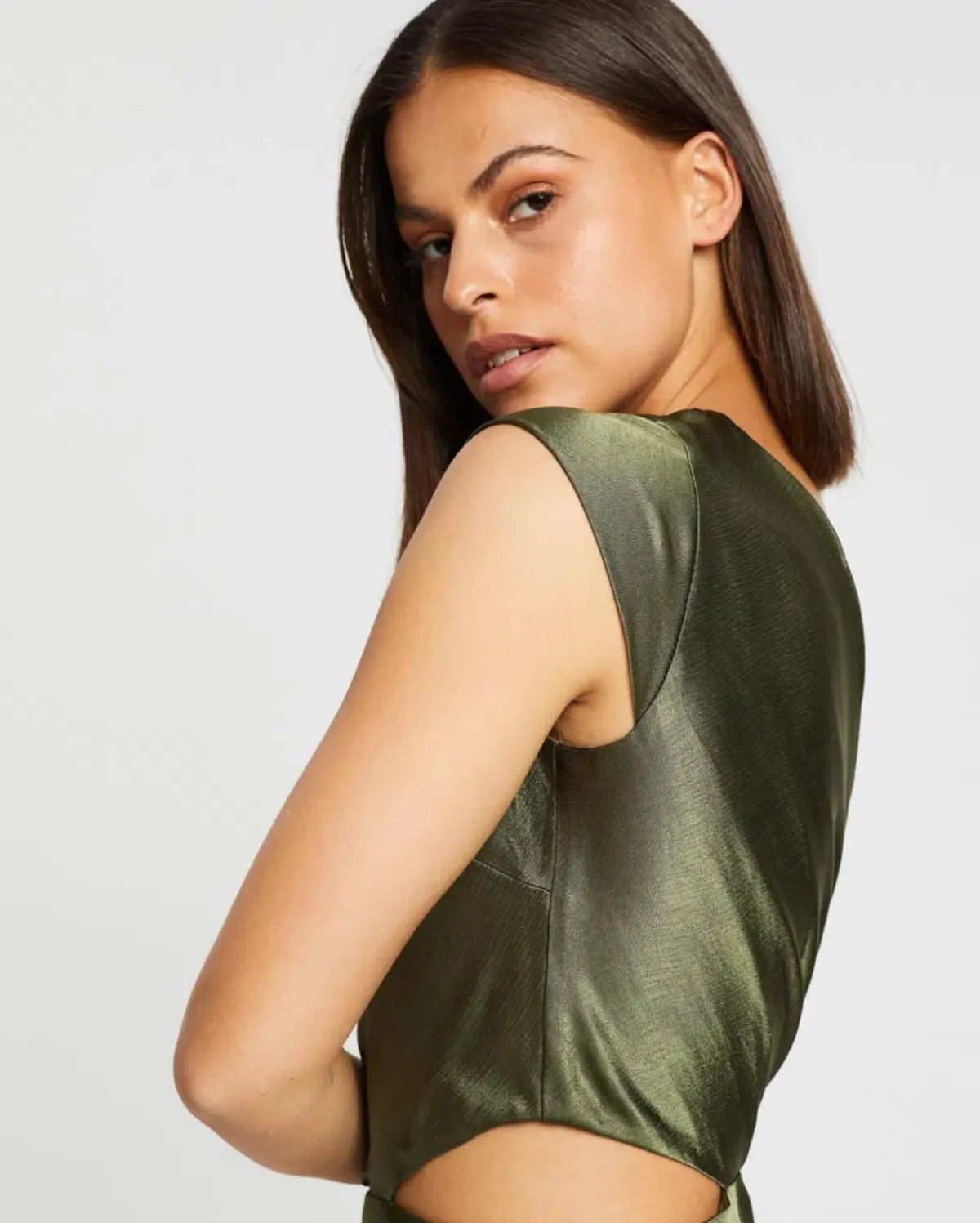 Bec & Bridge Delphine Asym Midi Dress Green Size 8 photo 4