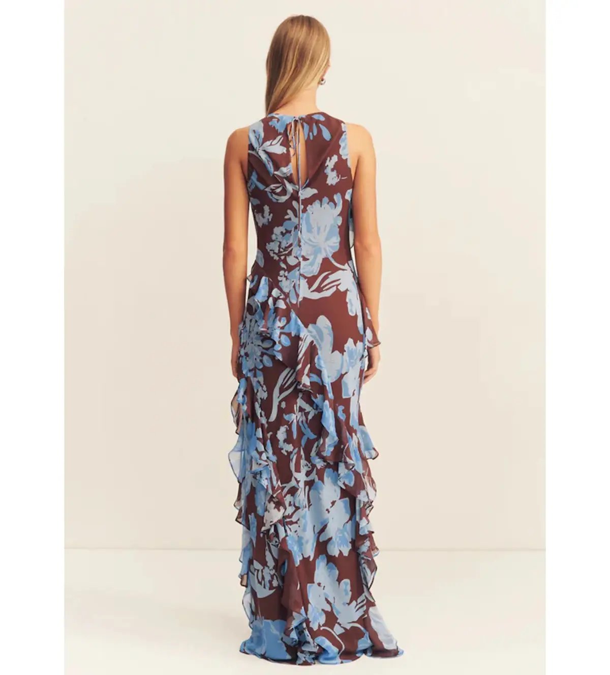 Shona Joy Olson Ruffle Maxi Dress Arcadian Floral Size 10 photo 3