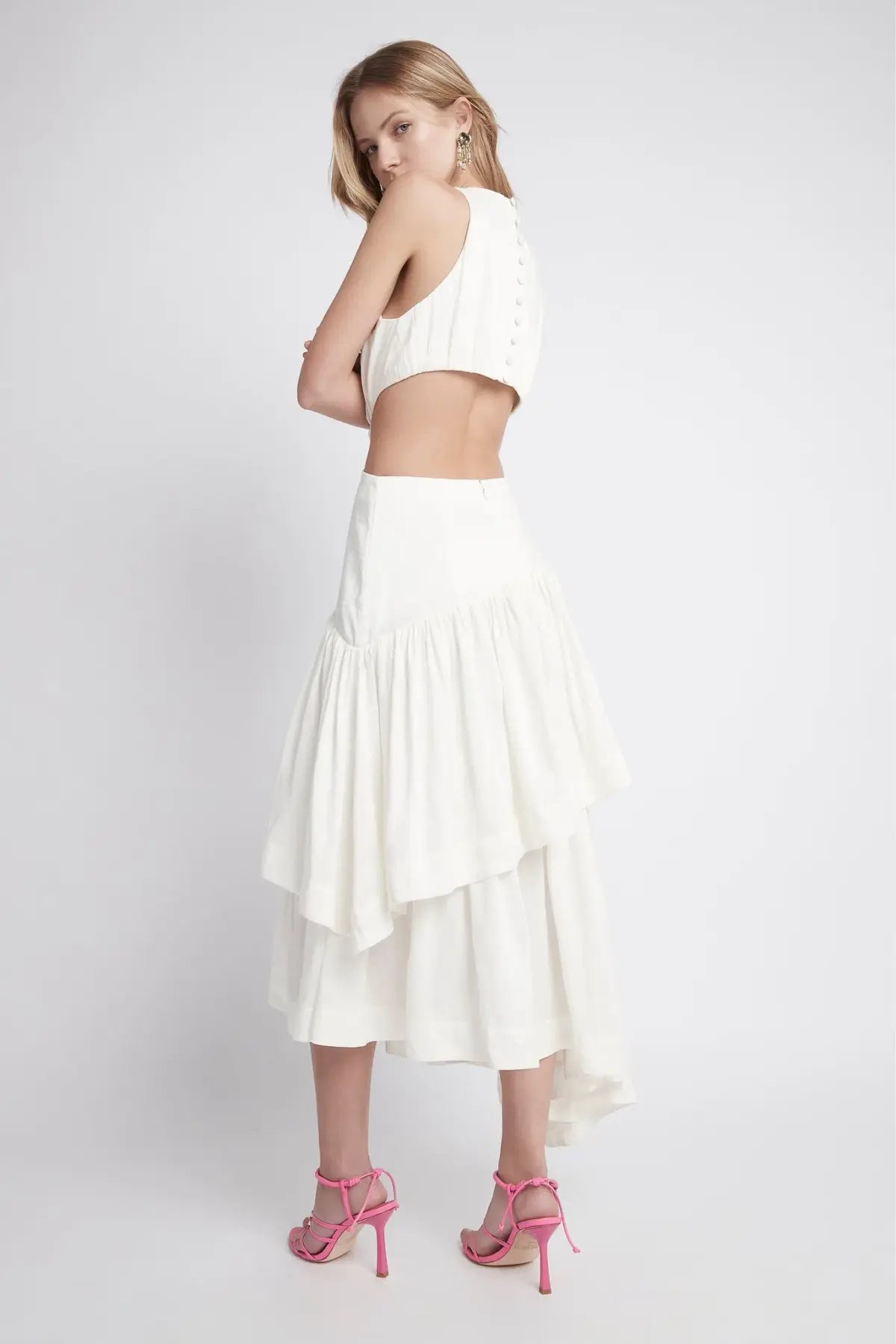 Aje Caliente Cut Out Dress White Size 6 photo 2