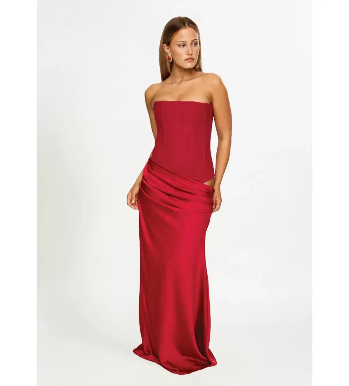 Hntr The Label Huxley Gown Maxi Dress In Wine Size AU 8 photo 2