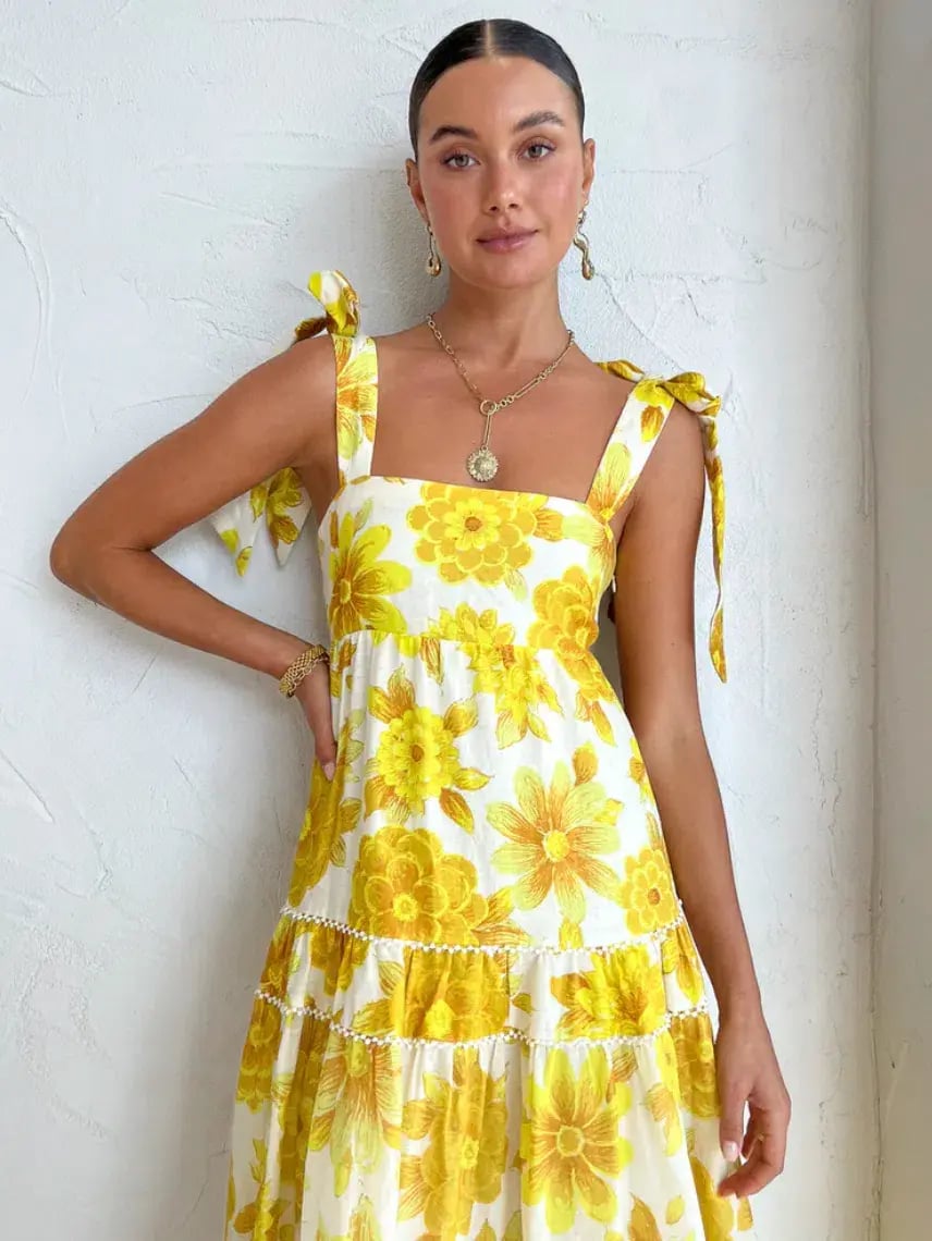 Alemais Sonny Midi Sundress in Lemon Size AU 6 photo 2