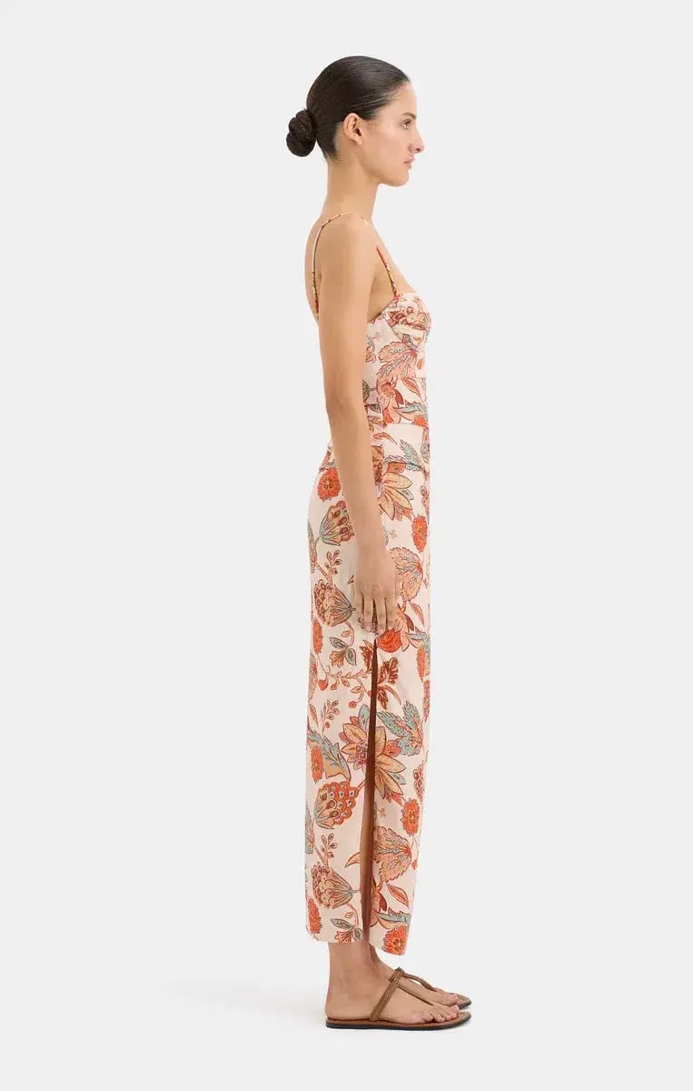Sir the Label Noemi Balconette Midi Dress Desert Wildflower Size 8 photo 2